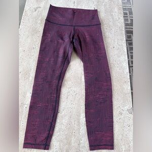 lululemon athletica Black and Red Wunder Under Geometric Leggings